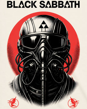 Camiseta Off-White Black Sabbath – Never Say Die – Gas Mask