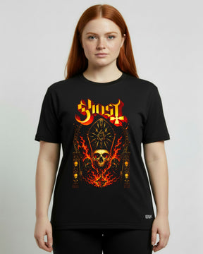 Camiseta Ghost – Papa Skeleton Fire