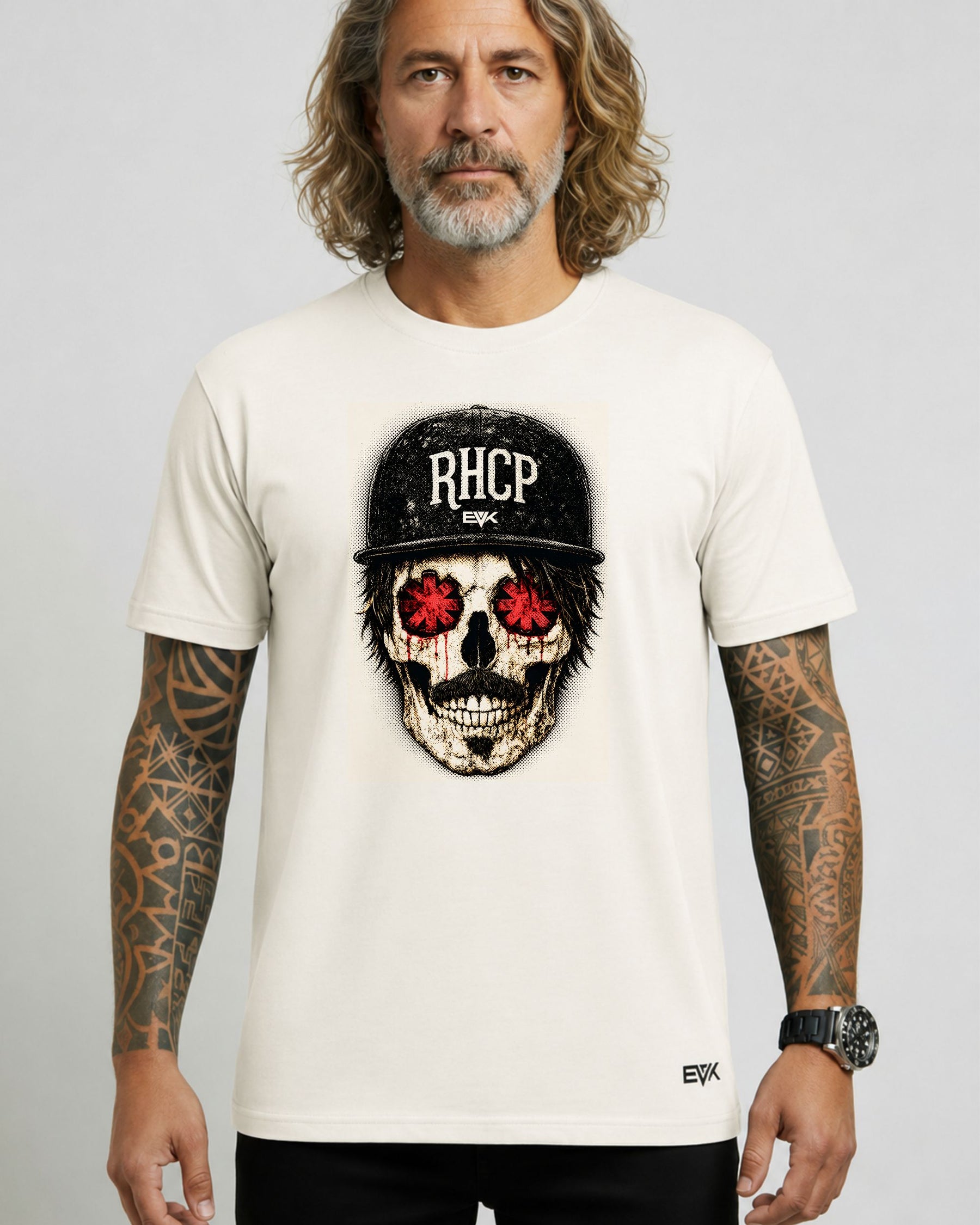 Camiseta Off-White Red Hot Chili Peppers – Anthony Kiedis Skull