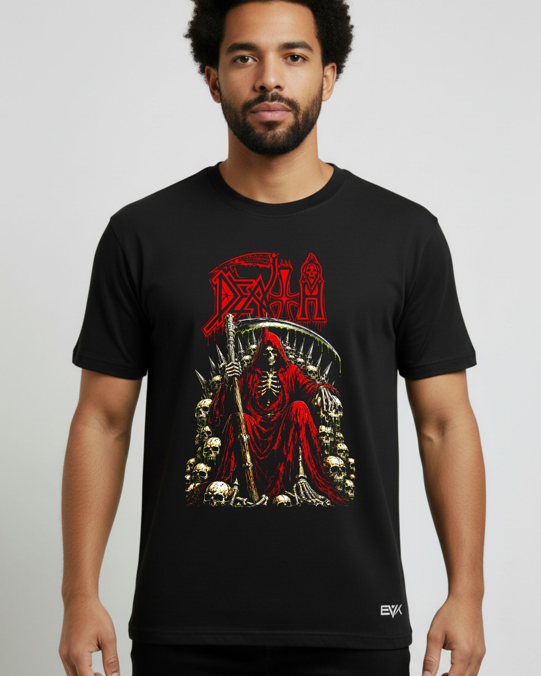 Camiseta Death – Grim Reaper on Throne