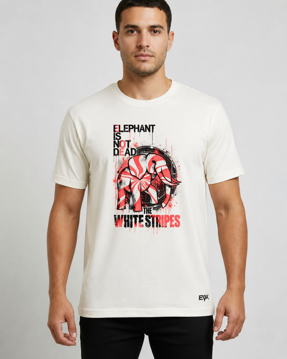 Camiseta Off-White The White Stripes – Elephant Is Not Dead