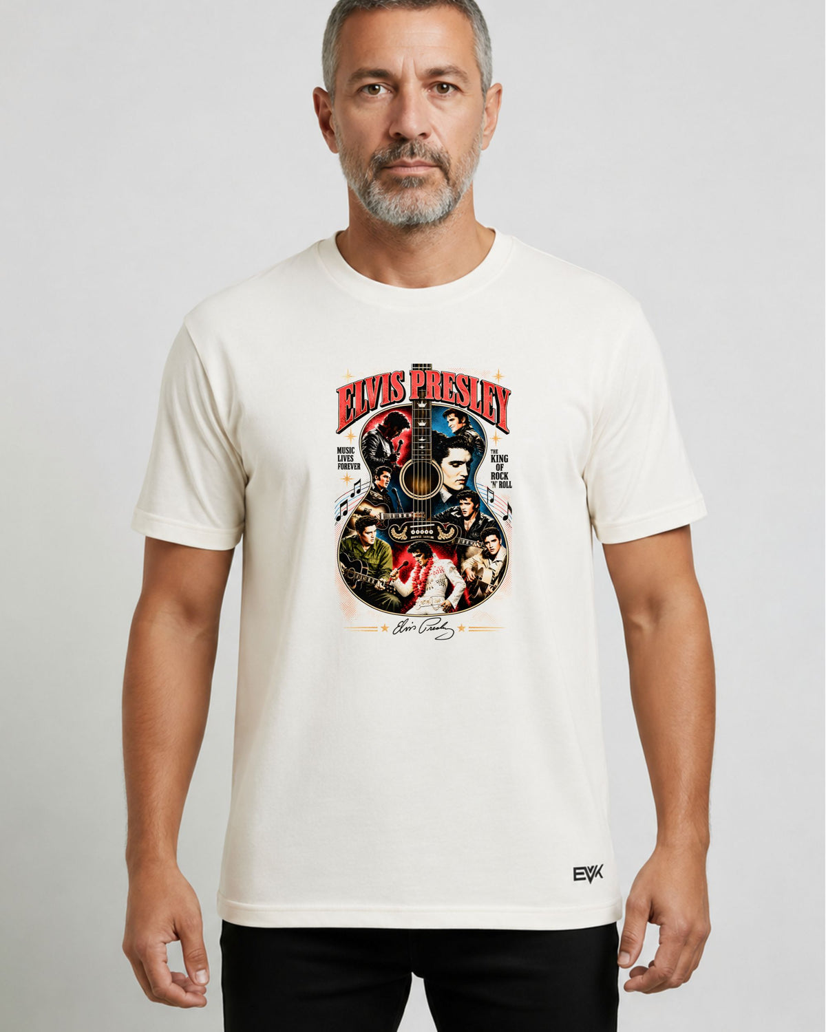 Camiseta Off-White Elvis Presley – Bootleg Guitar