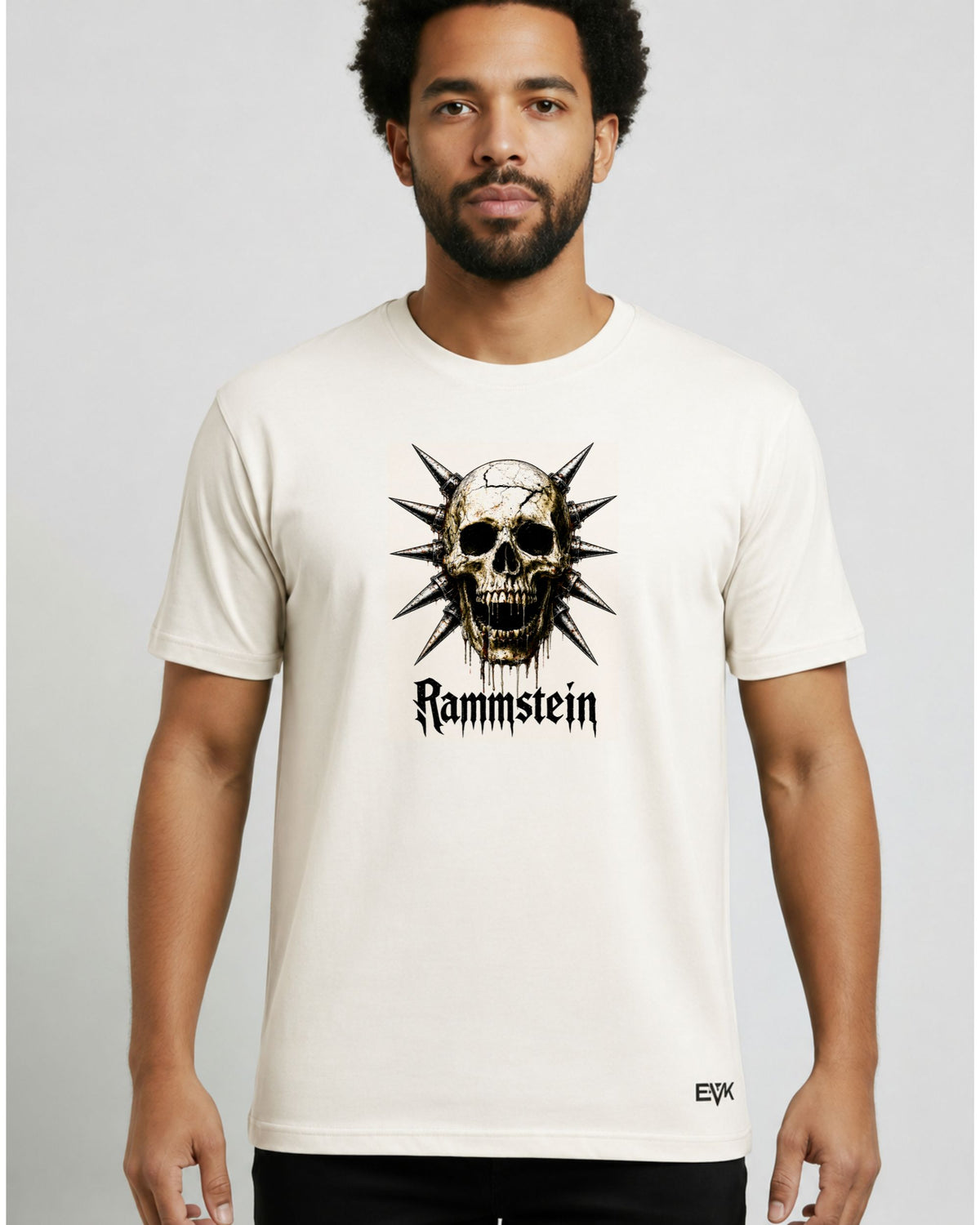Camiseta Off-White Rammstein – Spiked Skull Logo