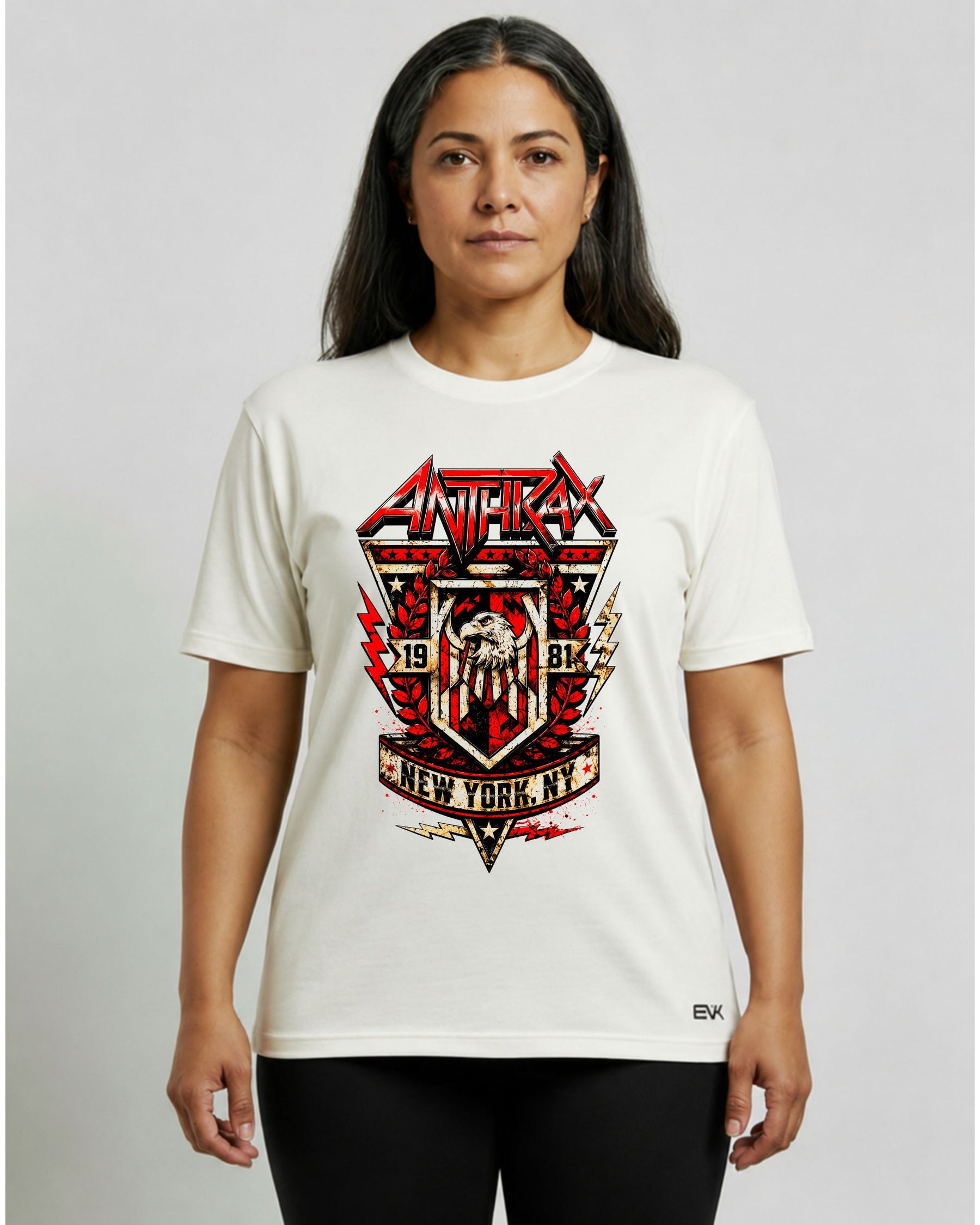 Camiseta Off-White Anthrax – NYC Metal Shield