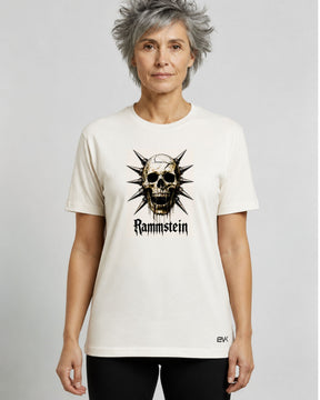 Camiseta Off-White Rammstein – Spiked Skull Logo