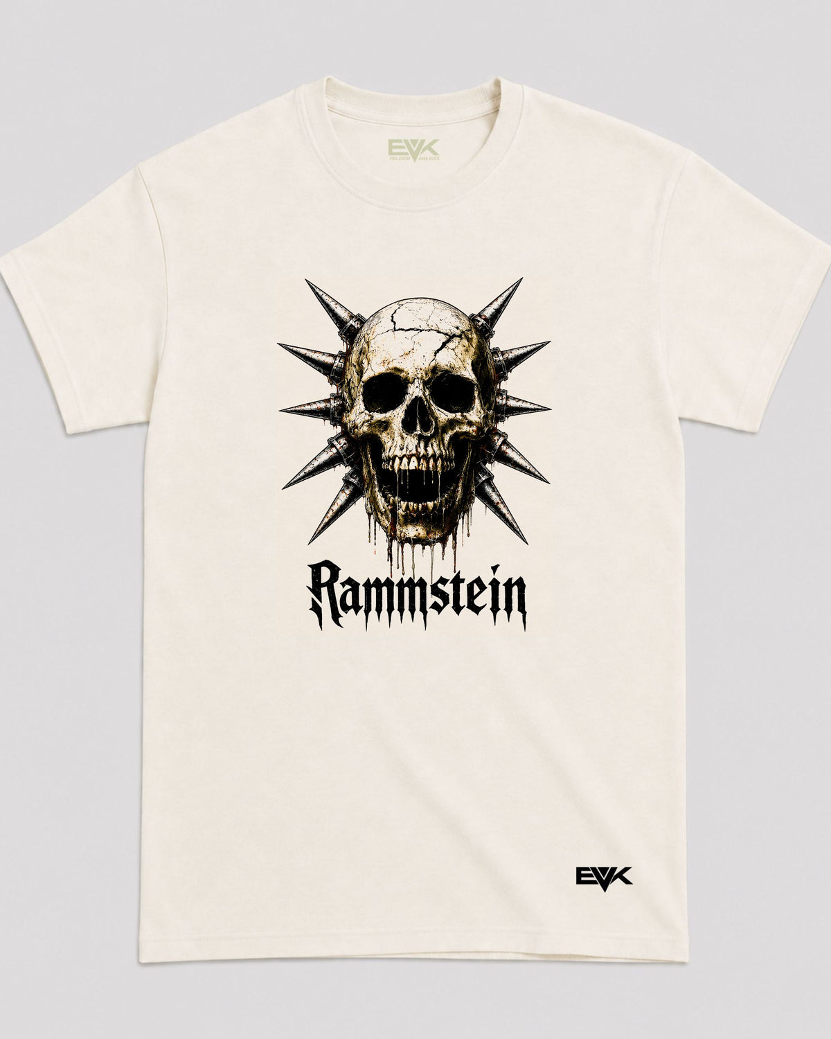 Camiseta Off-White Rammstein – Spiked Skull Logo