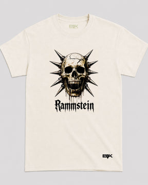 Camiseta Off-White Rammstein – Spiked Skull Logo