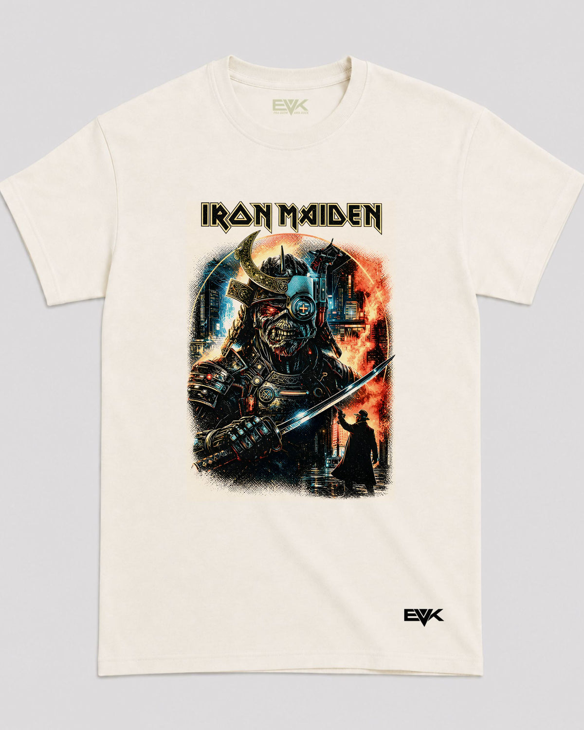 Camiseta Off-White Iron Maiden – Cyberpunk Samurai Eddie