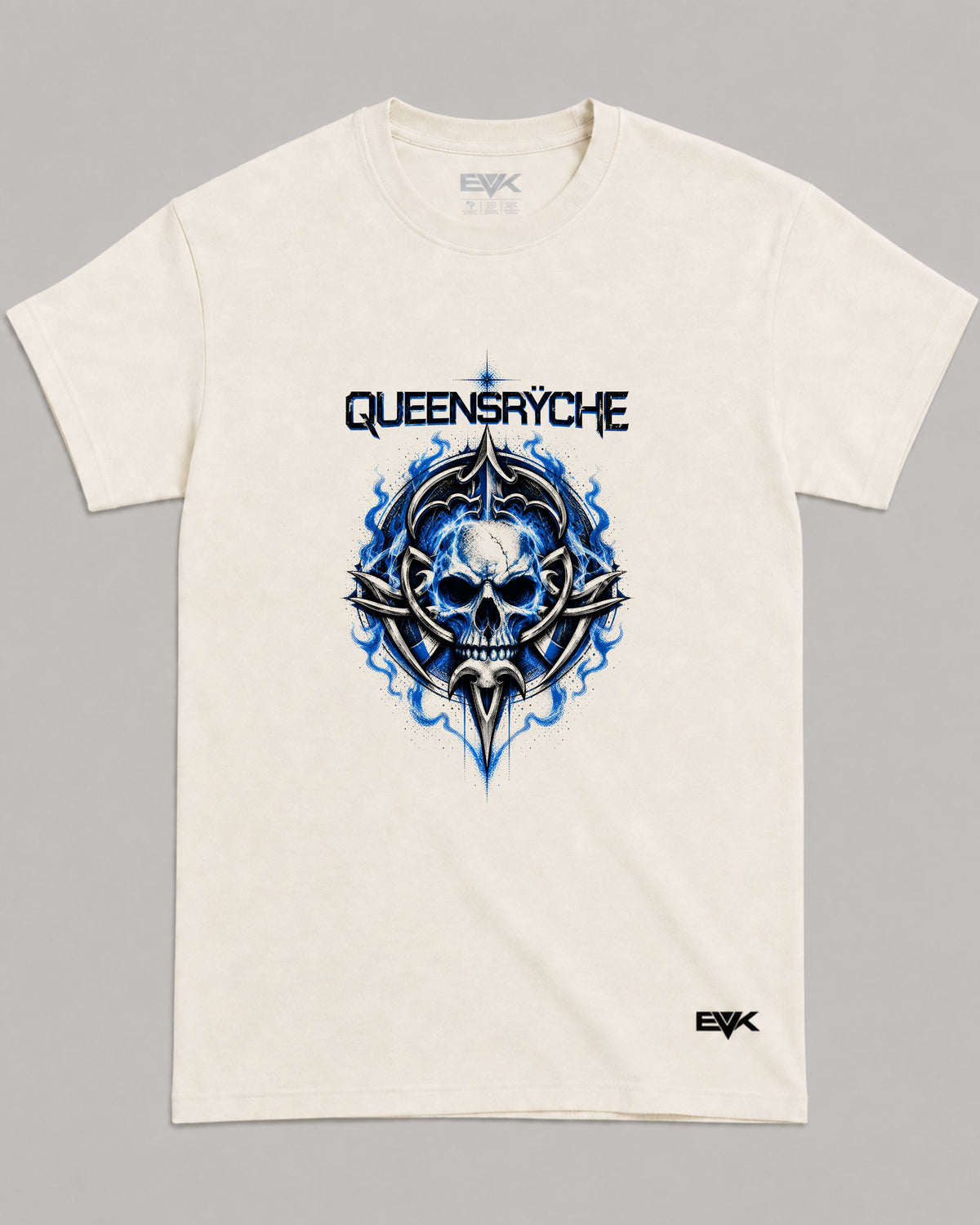 Camiseta Off-White Queensrÿche – Blue Flame Skull