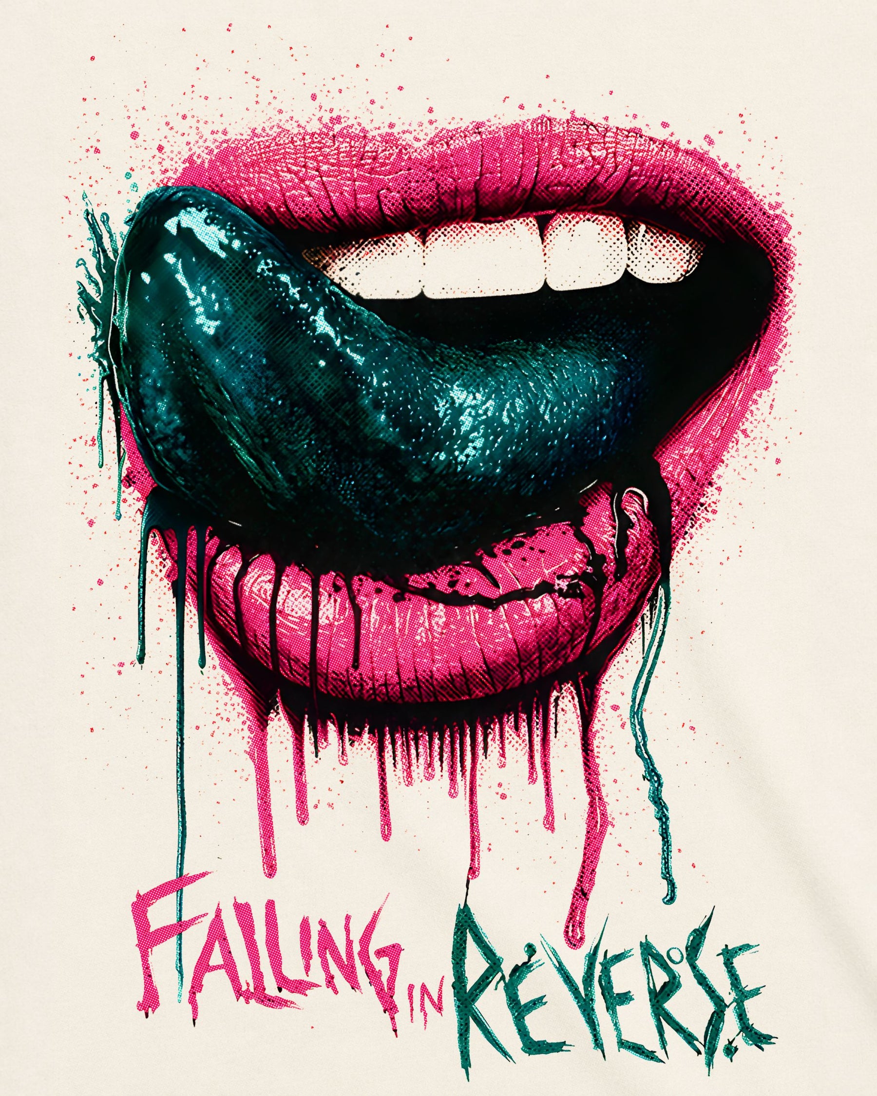 Camiseta Off-White Falling in Reverse – Lips