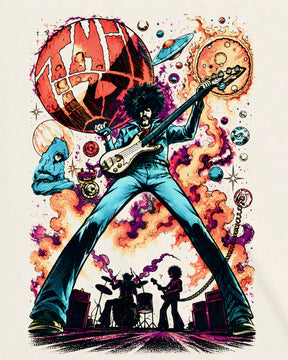 Camiseta Off-White Thin Lizzy – 70s Cosmic Rock Art