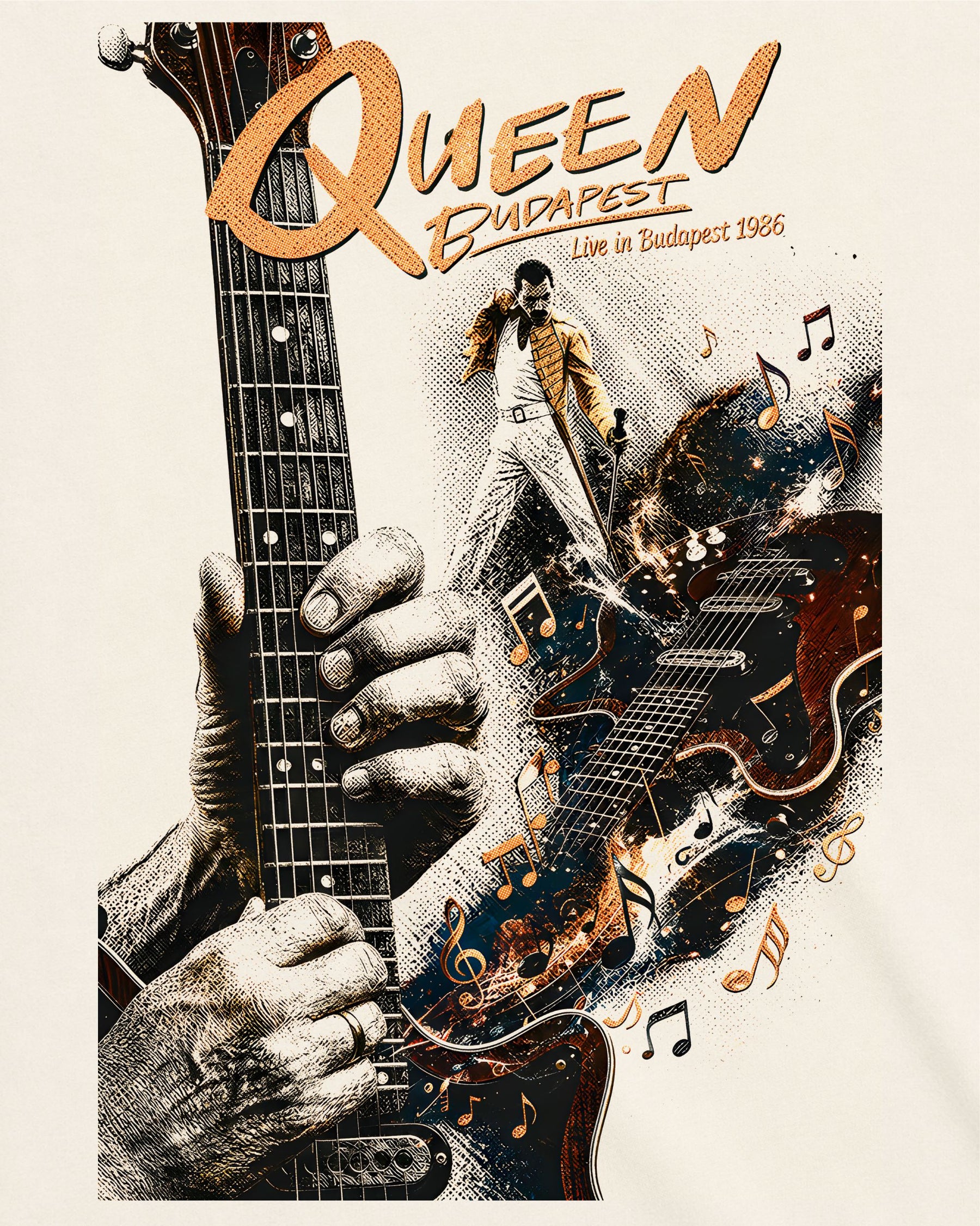 Camiseta Off-White Queen – Live in Budapest 1986