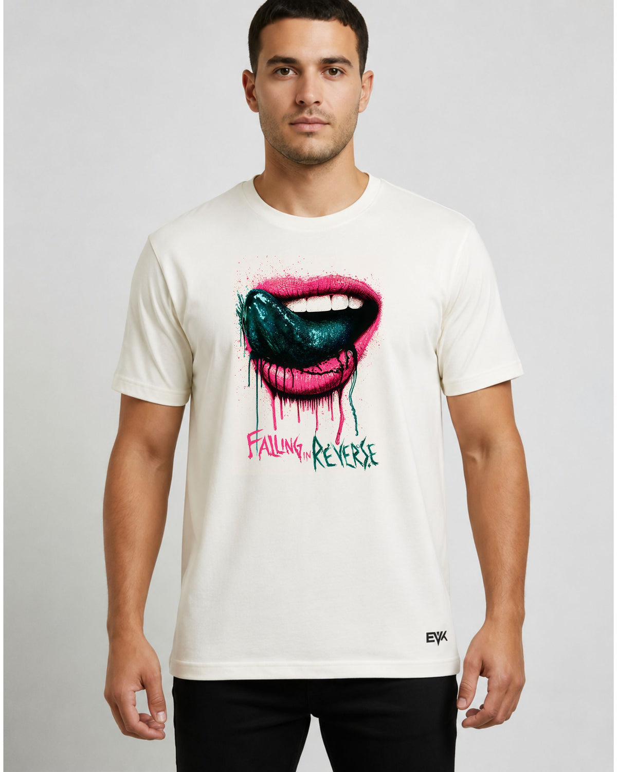 Camiseta Off-White Falling in Reverse – Lips