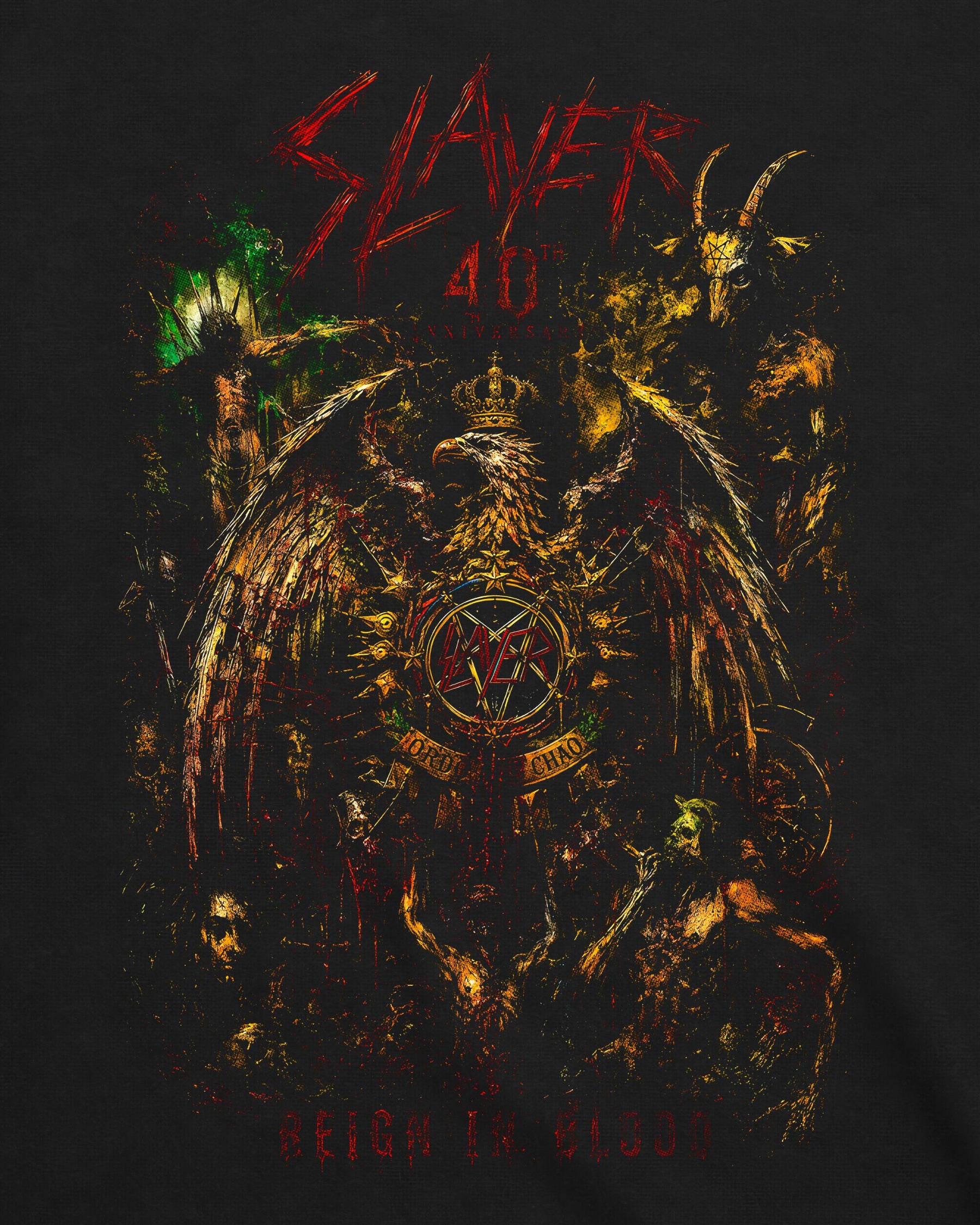 Camiseta Slayer – Reign in Blood 40 Years Brasil