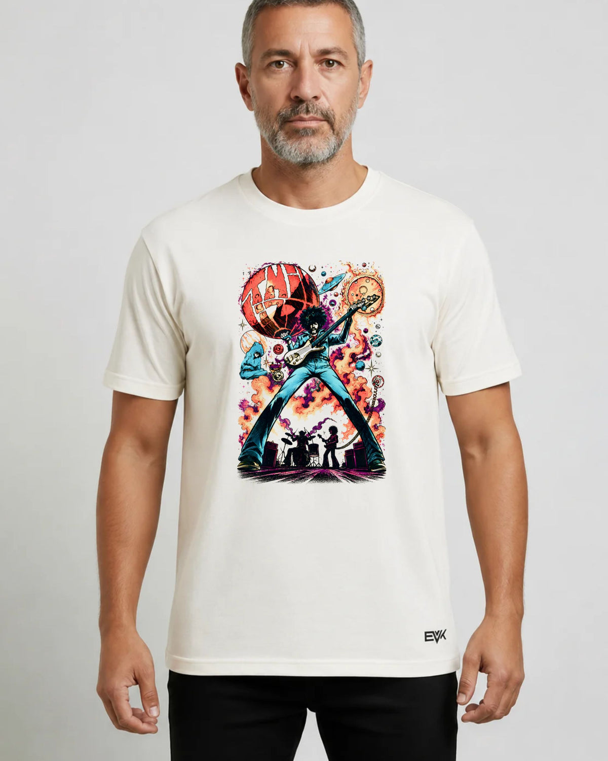 Camiseta Off-White Thin Lizzy – 70s Cosmic Rock Art