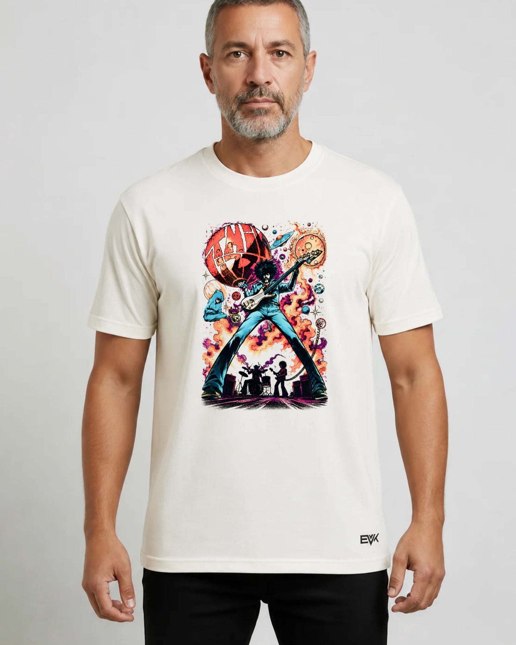 Camiseta Off-White Thin Lizzy – 70s Cosmic Rock Art