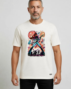 Camiseta Off-White Thin Lizzy – 70s Cosmic Rock Art
