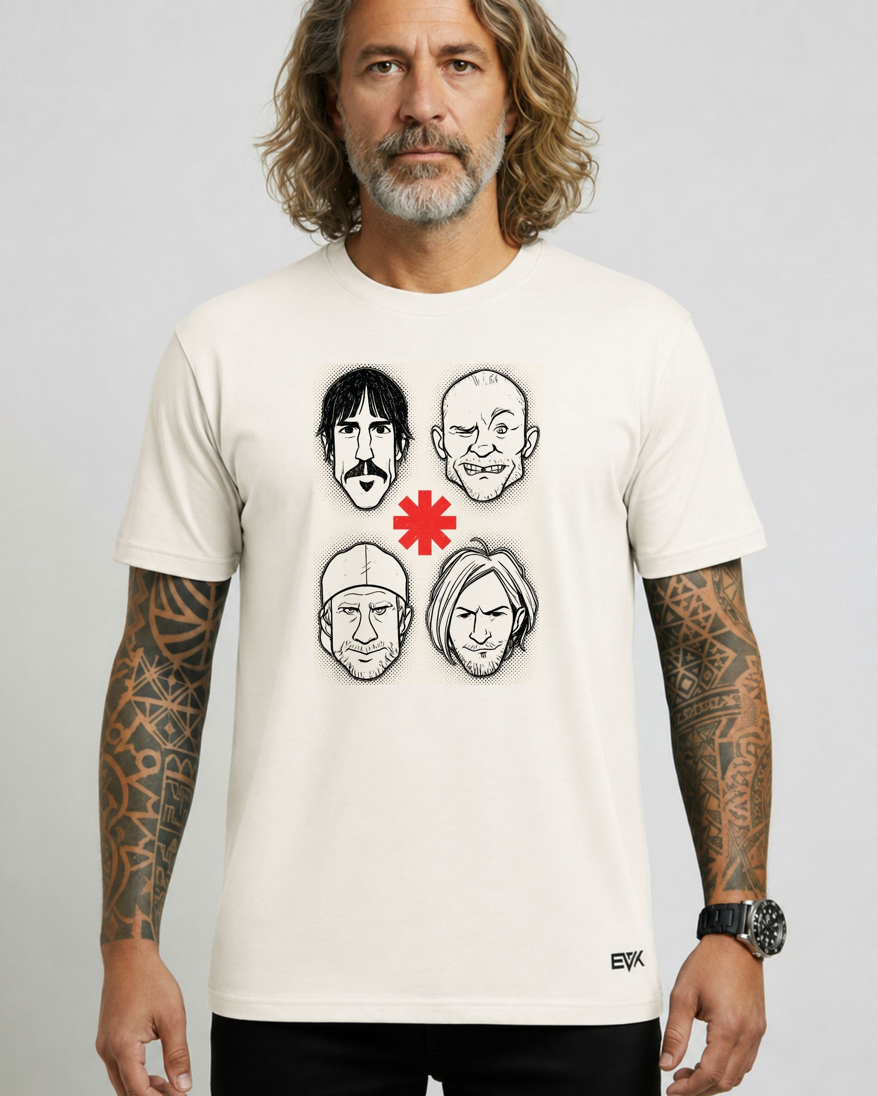 Camiseta Off-White Red Hot Chili Peppers – Funny Faces