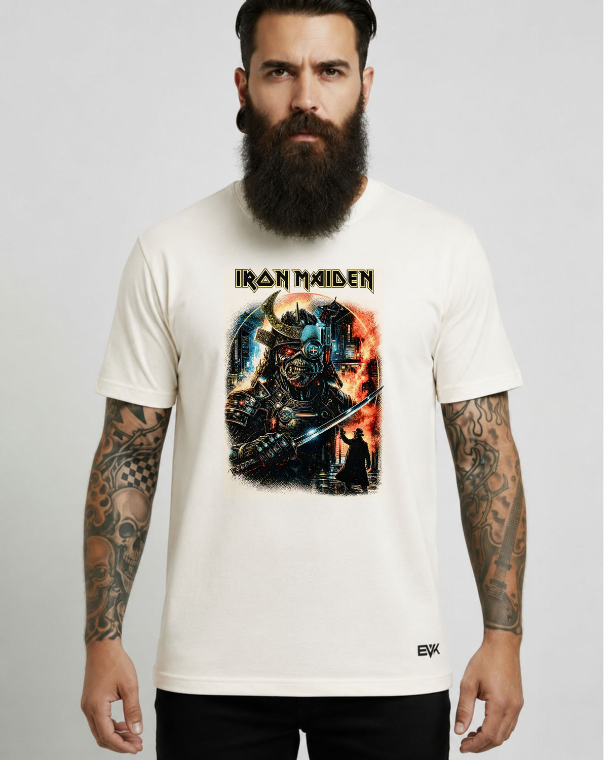 Camiseta Off-White Iron Maiden – Cyberpunk Samurai Eddie