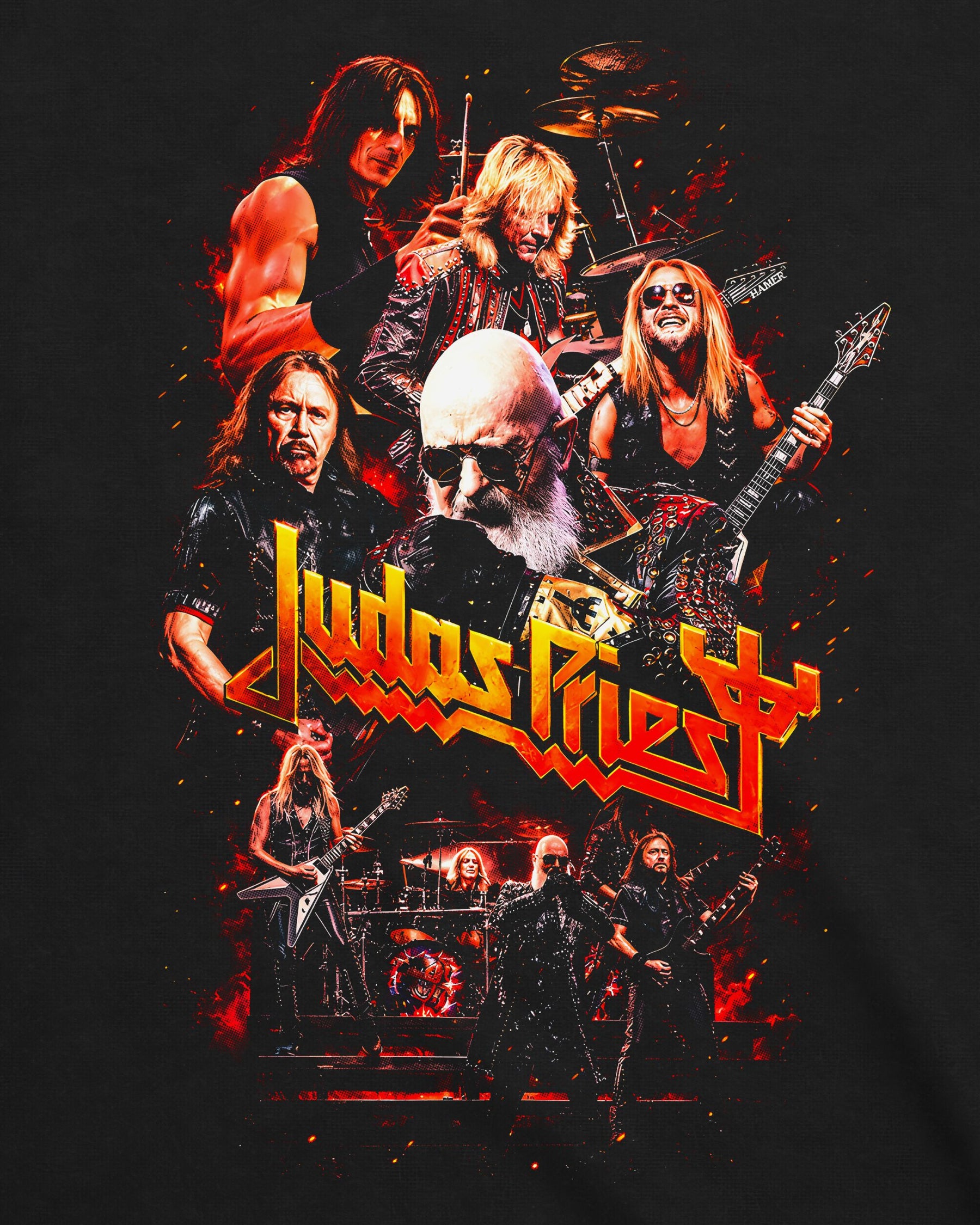 Camiseta Judas Priest – Fire Lineup