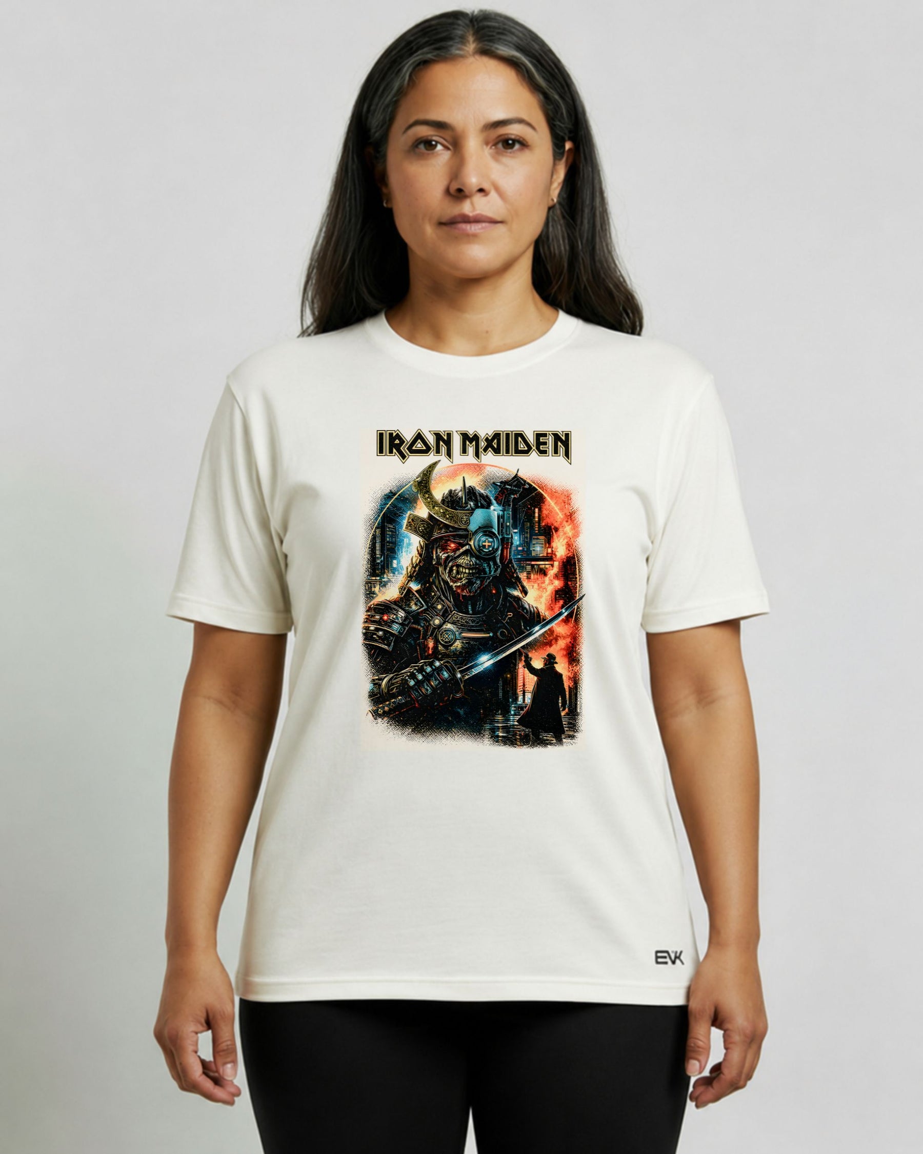 Camiseta Off-White Iron Maiden – Cyberpunk Samurai Eddie