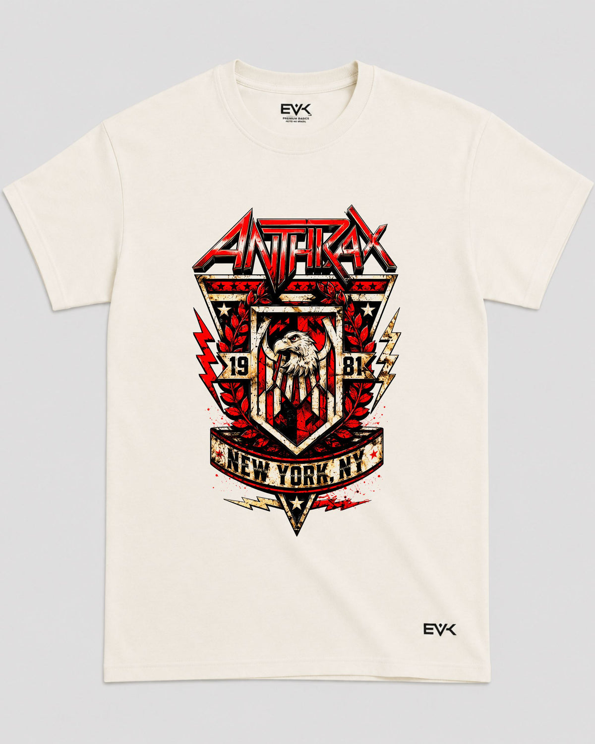 Camiseta Off-White Anthrax – NYC Metal Shield