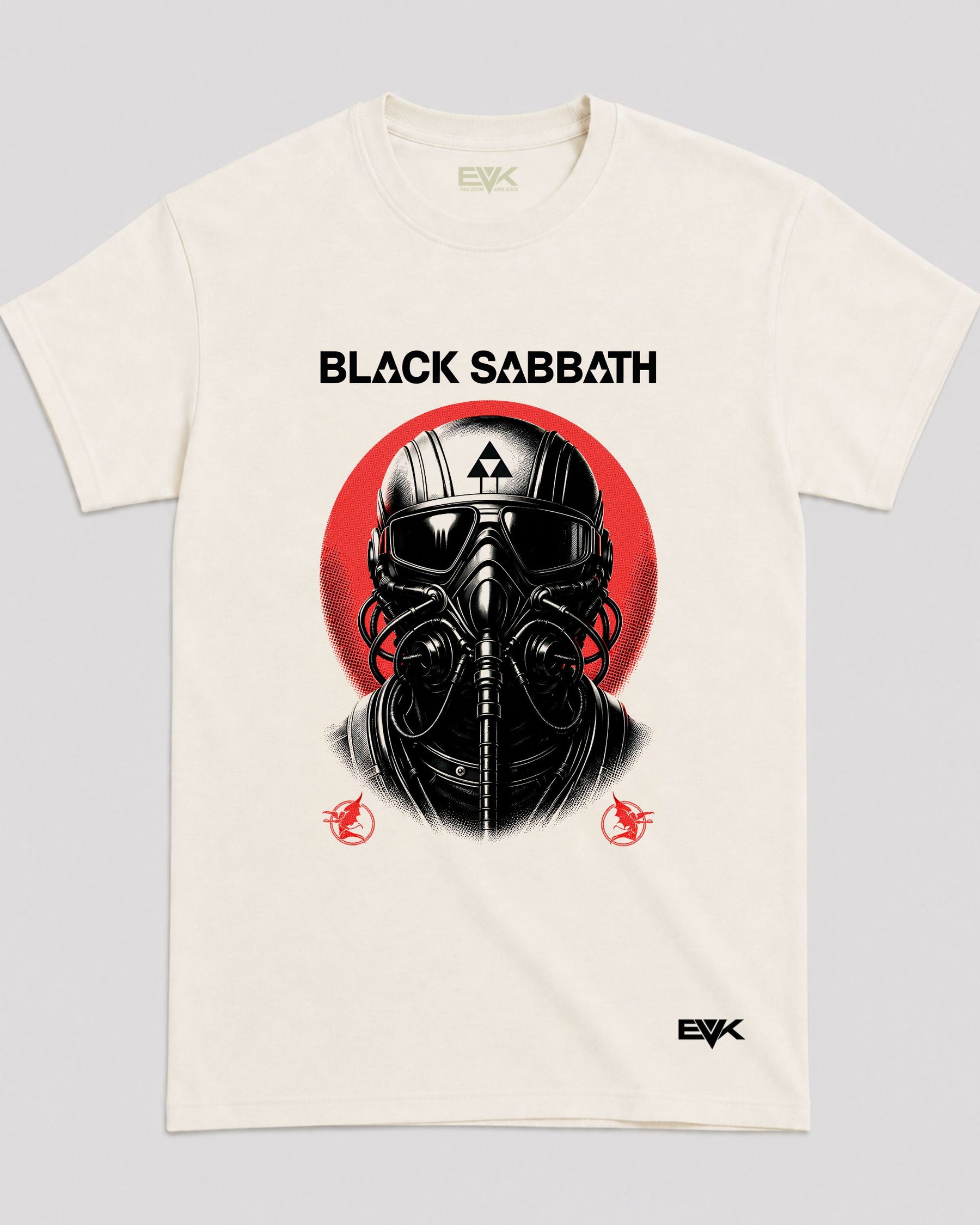 Camiseta Off-White Black Sabbath – Never Say Die – Gas Mask