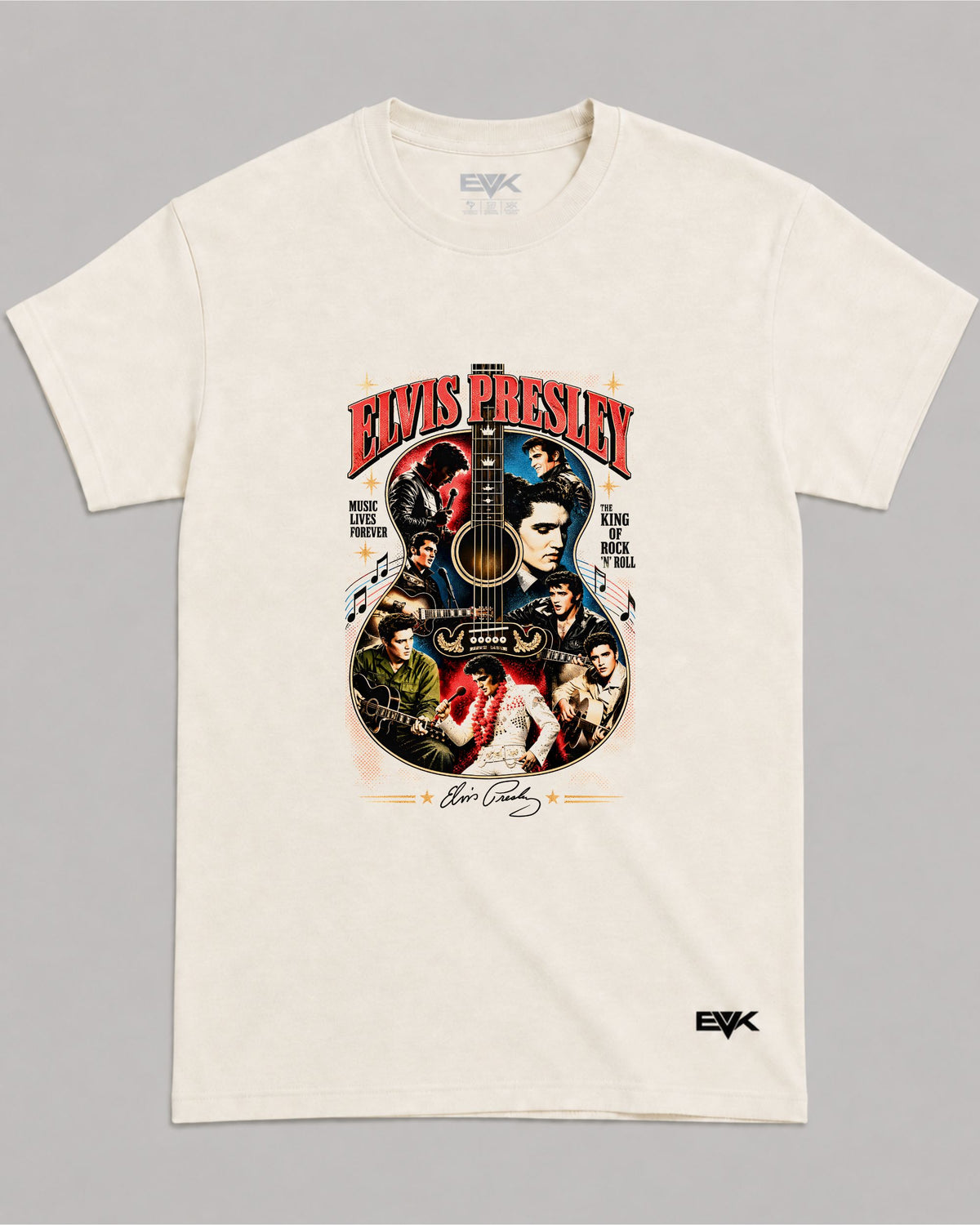Camiseta Off-White Elvis Presley – Bootleg Guitar